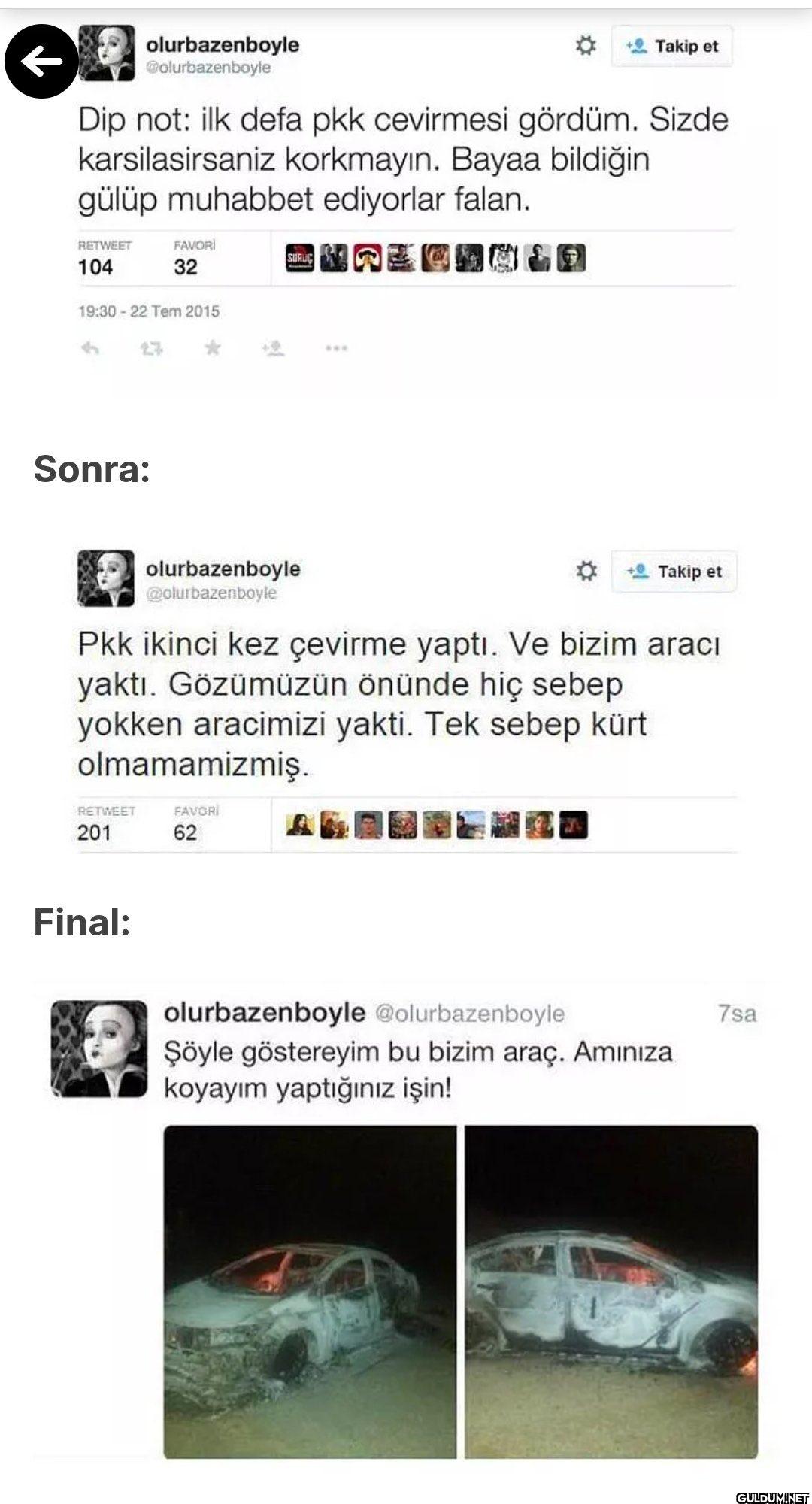 Takip et Dip not: ilk defa...