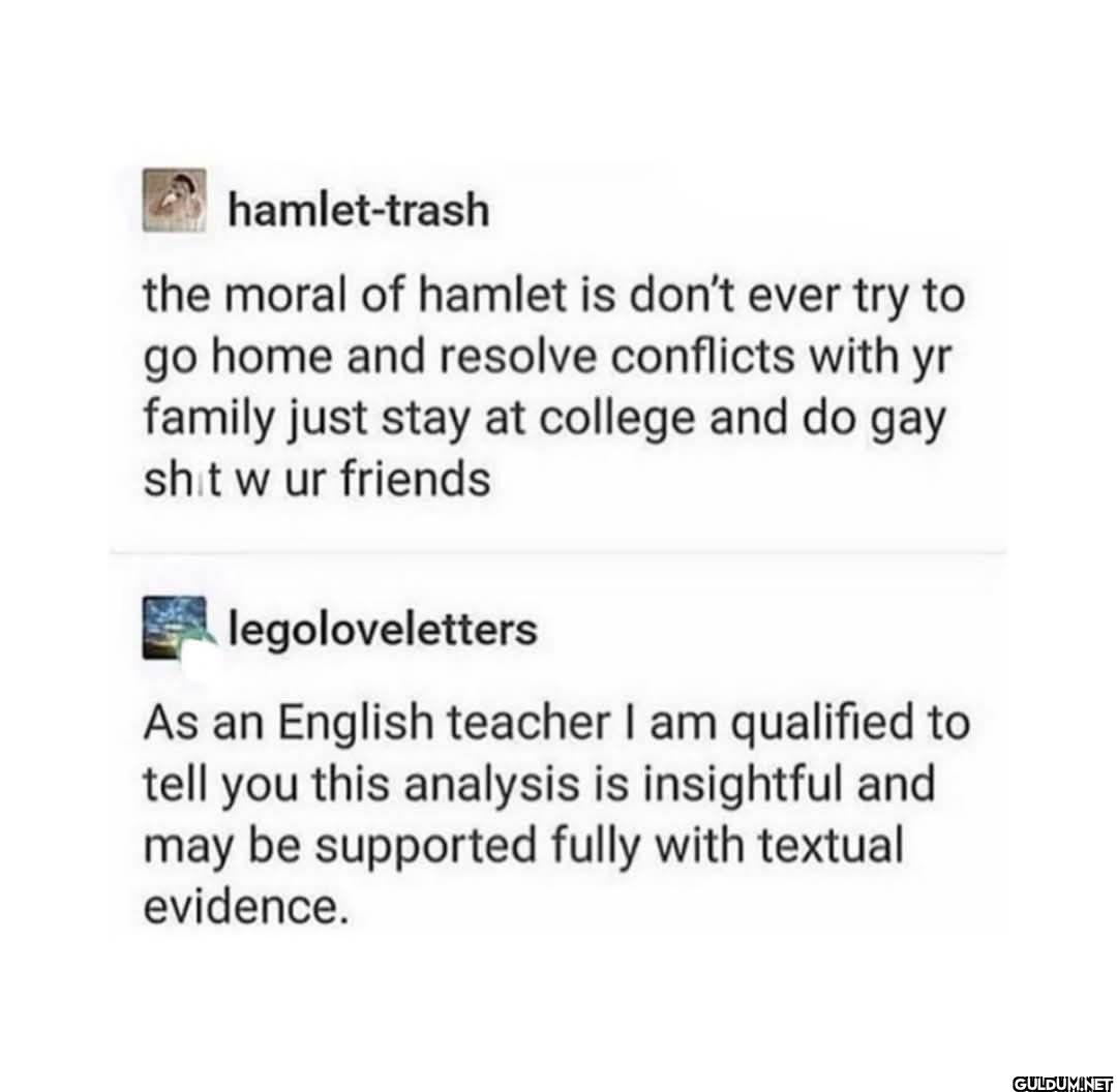 hamlet-trash the moral of...
