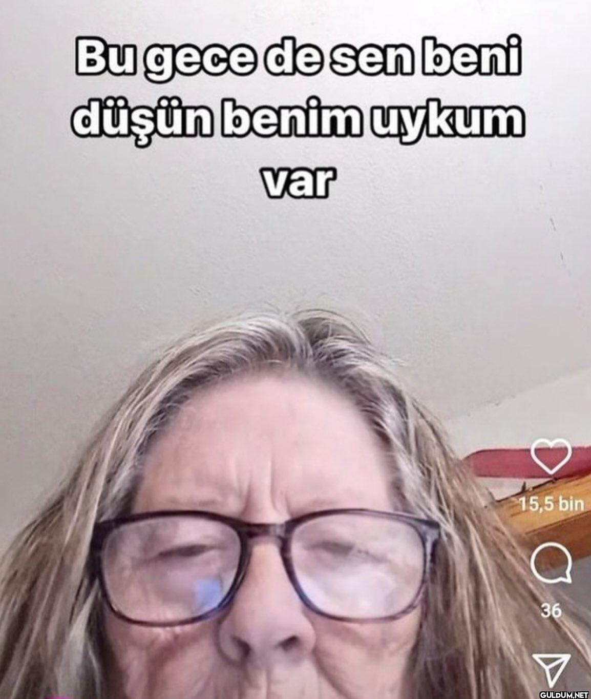 Bu gece de sen beni düşün...