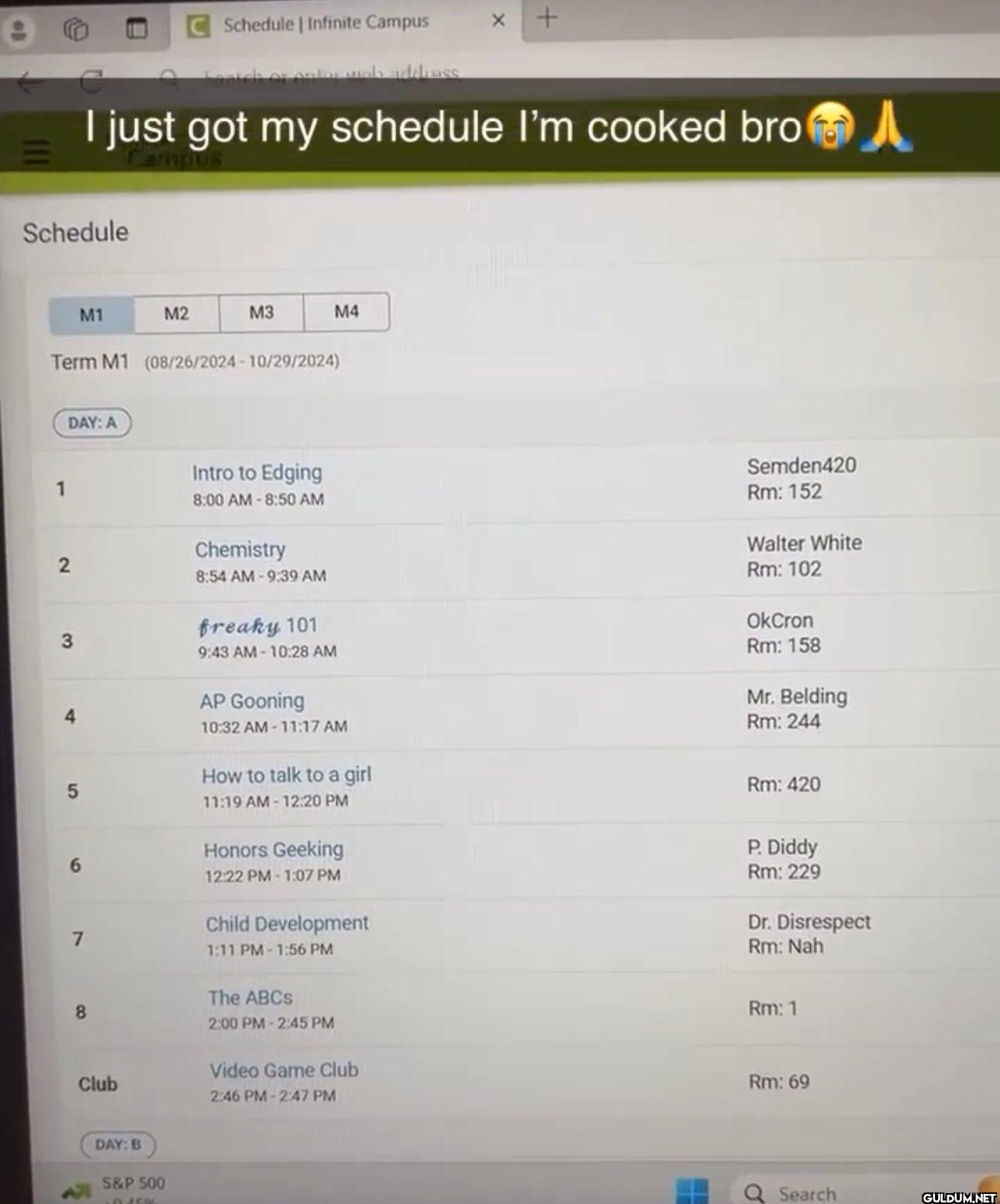 Schedule | Infinite Campus...