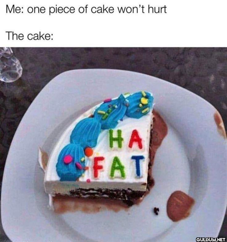 Me: one piece of cake...
