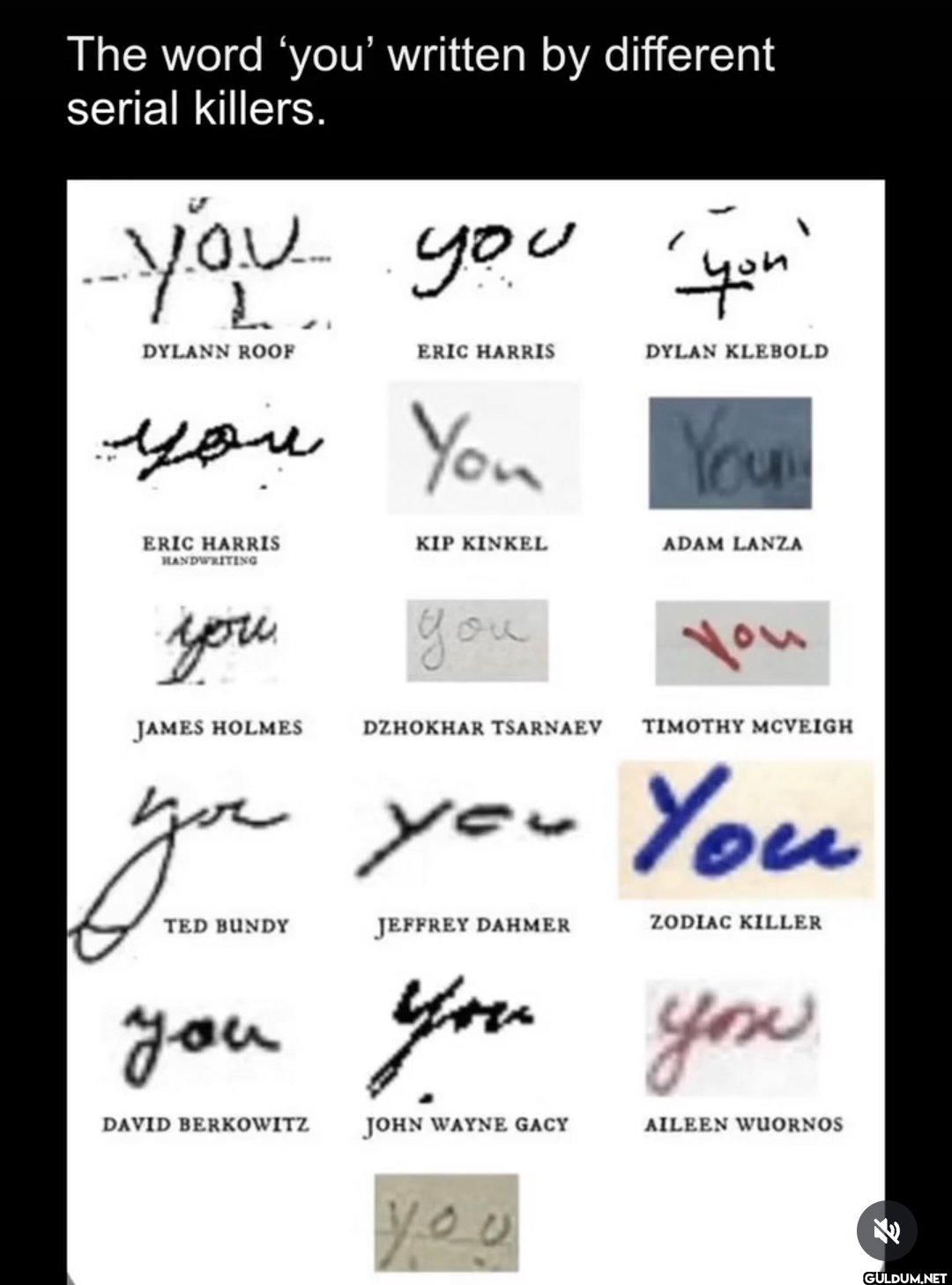 The word "you" written by...