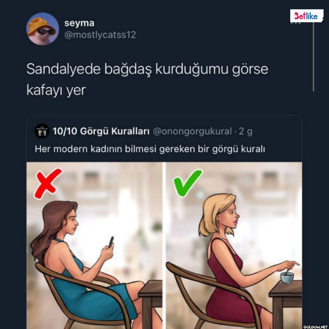 Sandalyede bağdaş...