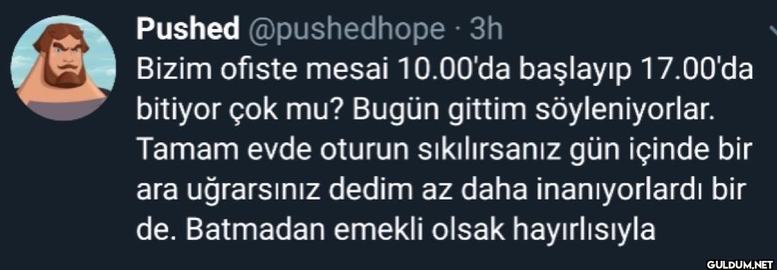 - 3h Bizim ofiste mesai...