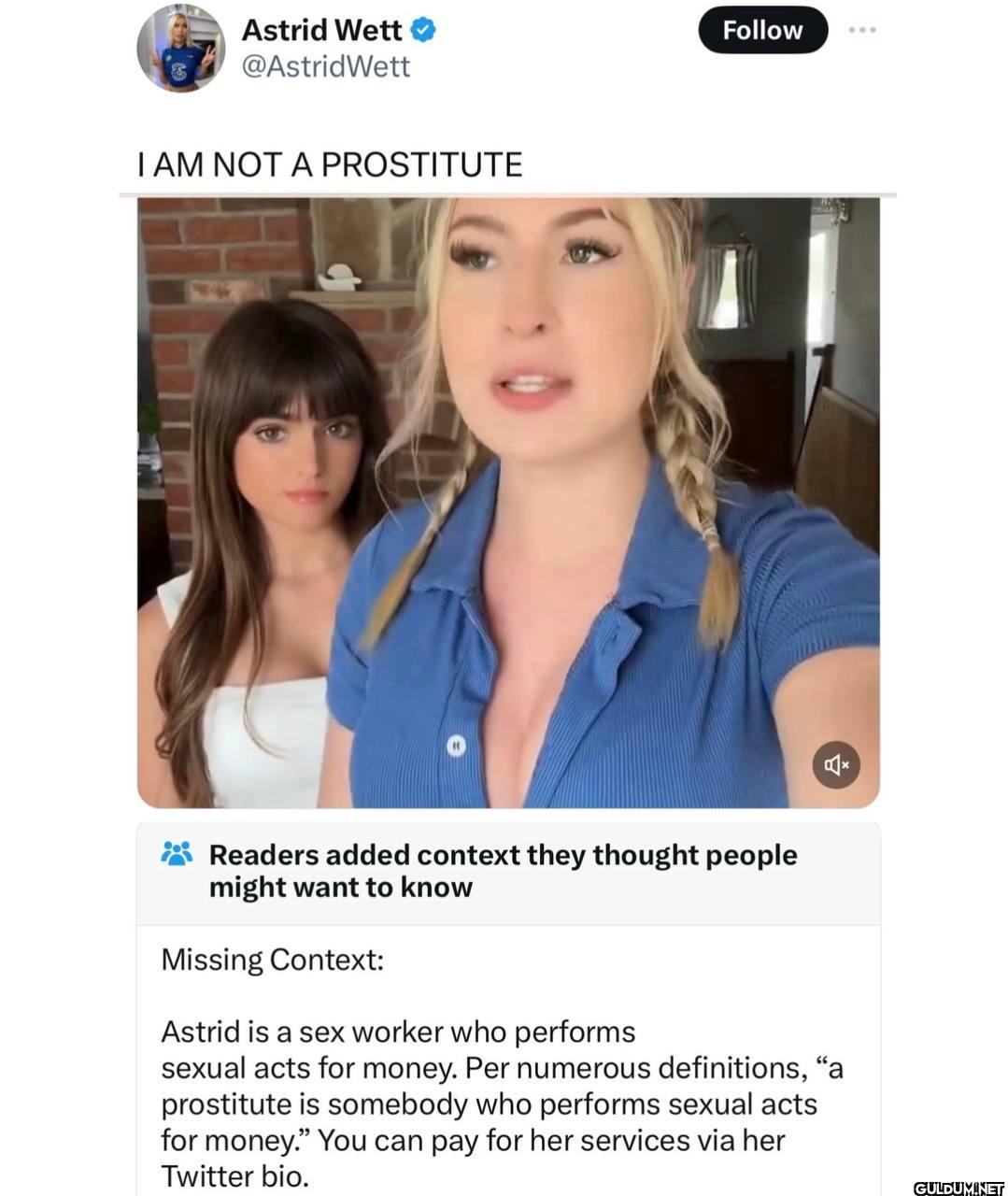 Wett I AM NOT A PROSTITUTE...