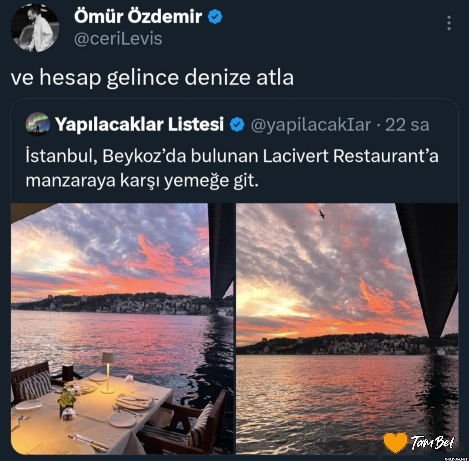 ve hesap gelince denize...