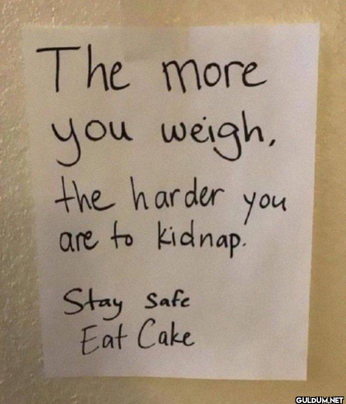The more you weigh, the...