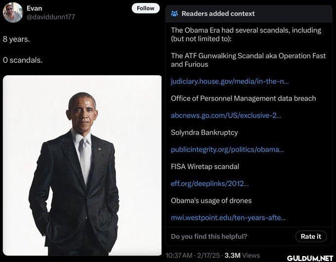 8 years. O scandals....