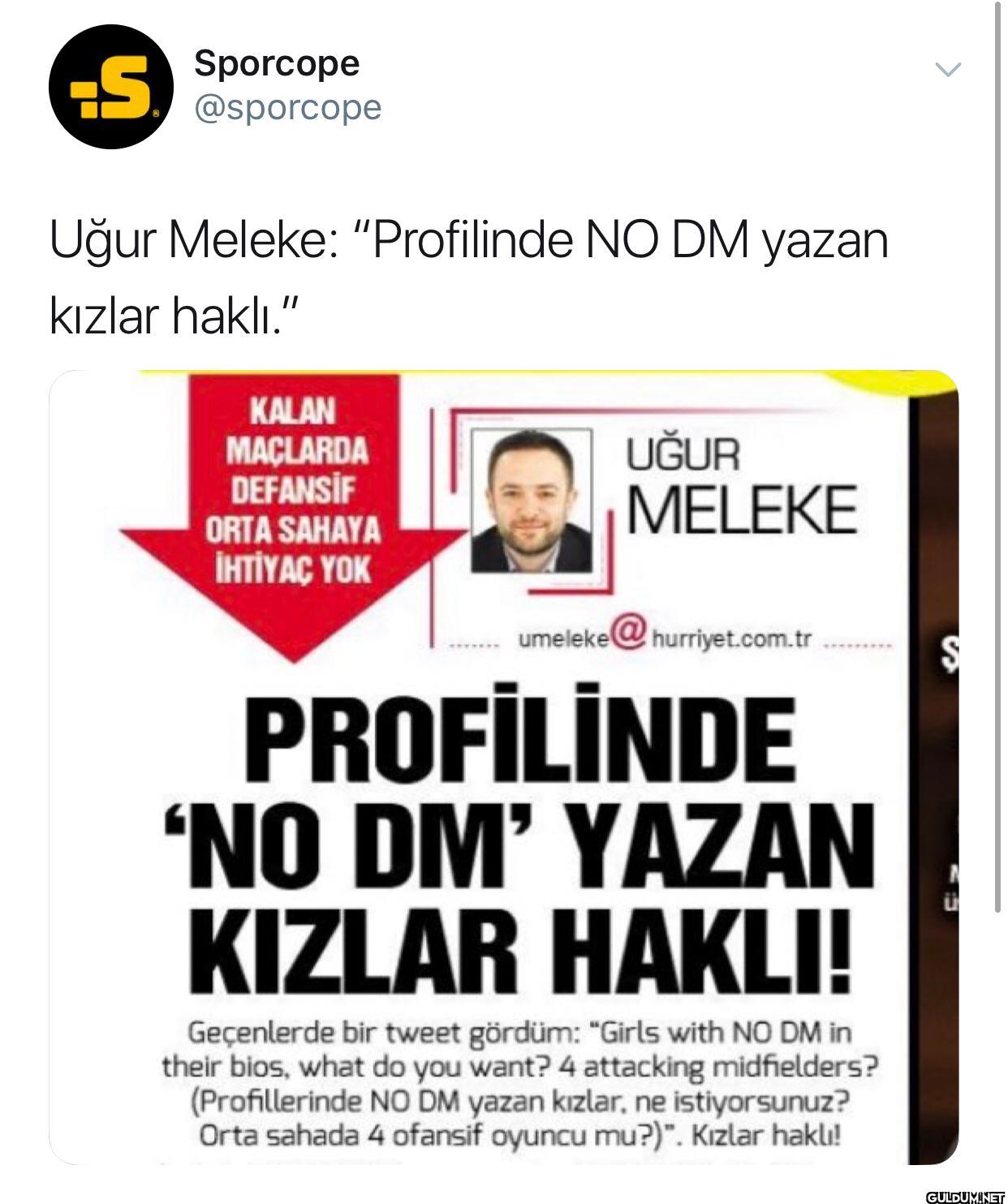 Uğur Meleke: "Profilinde...