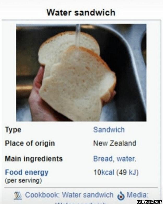 water sandwich    Water...