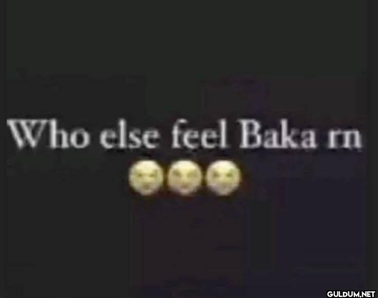 Who else feel Baka rn