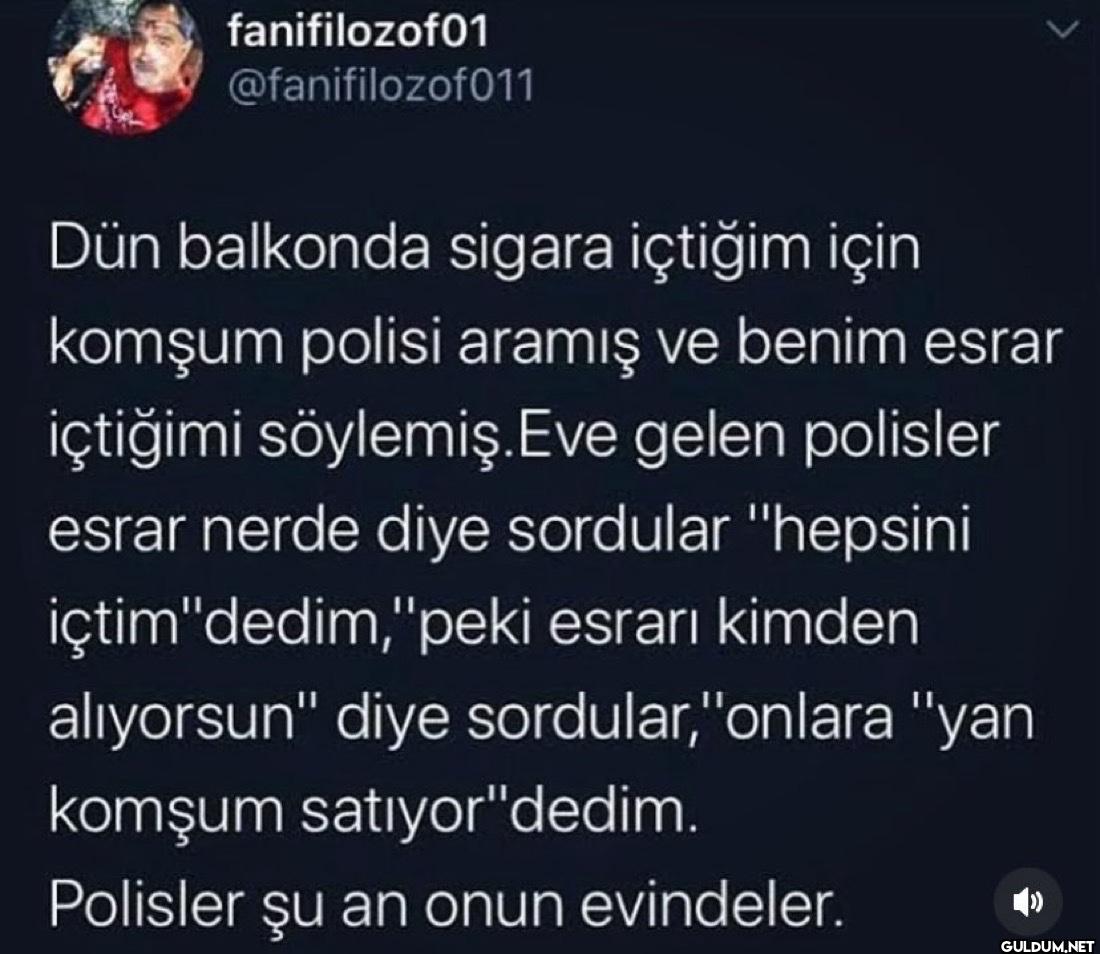 Dün balkonda sigara...