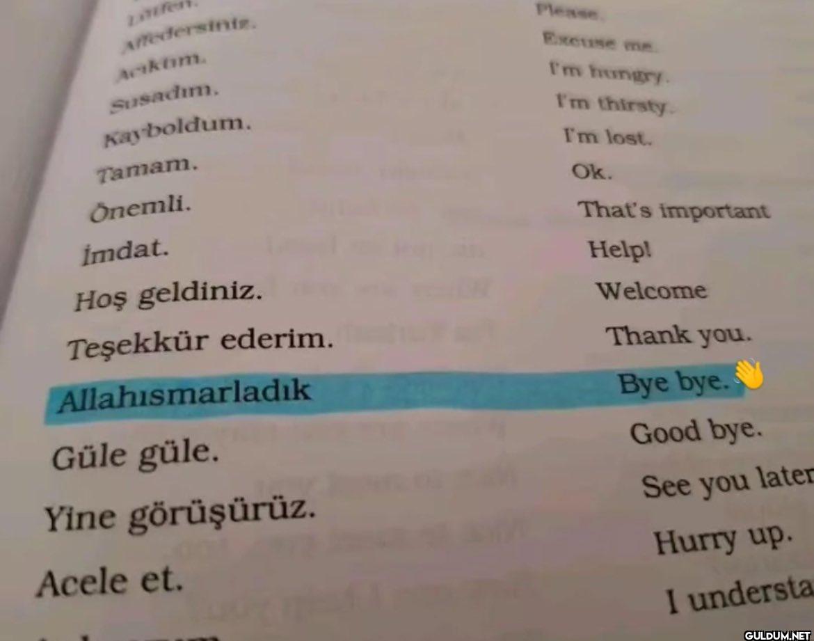 Affedersiniz. Aciktim....