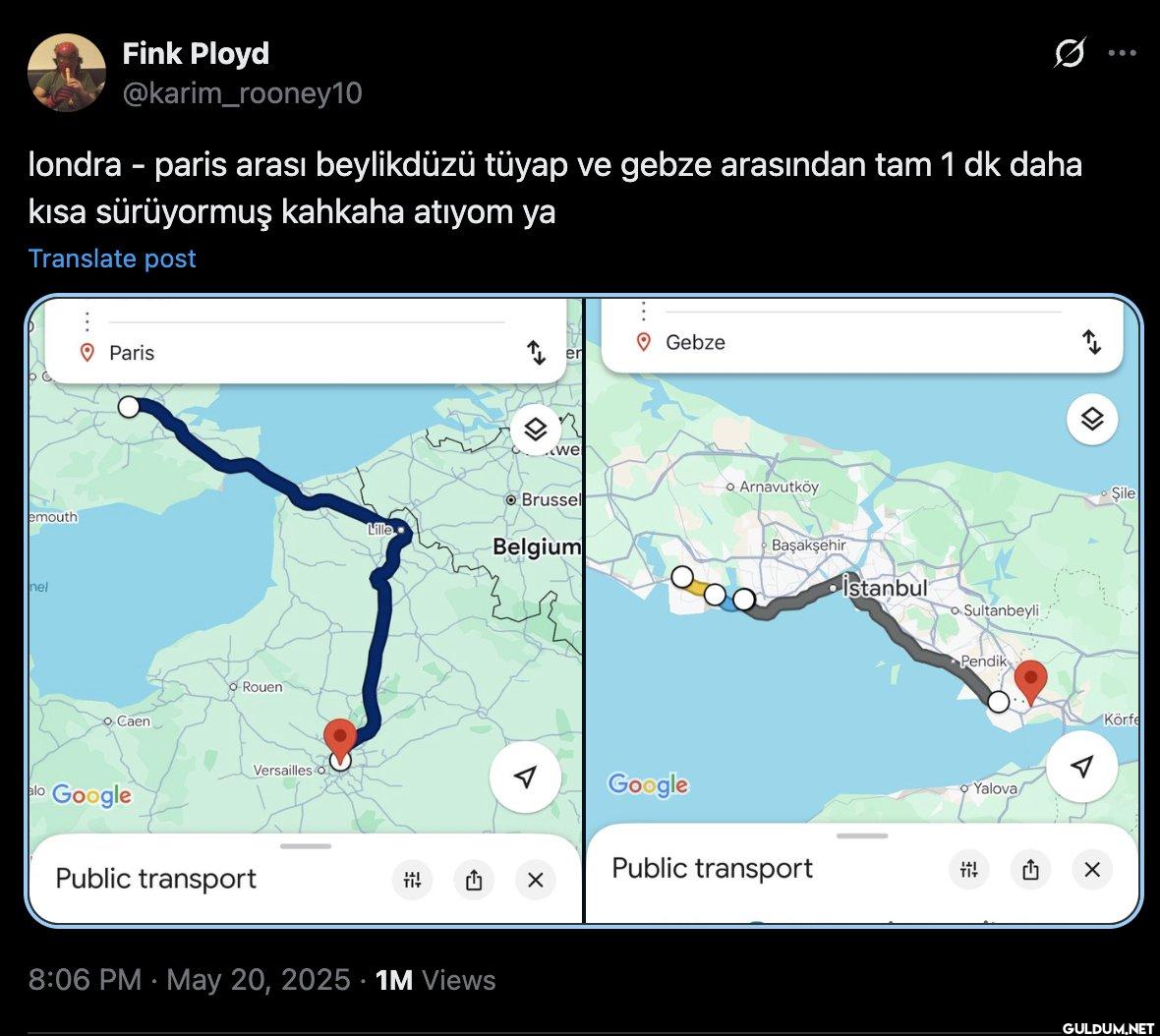 londra - paris arası...