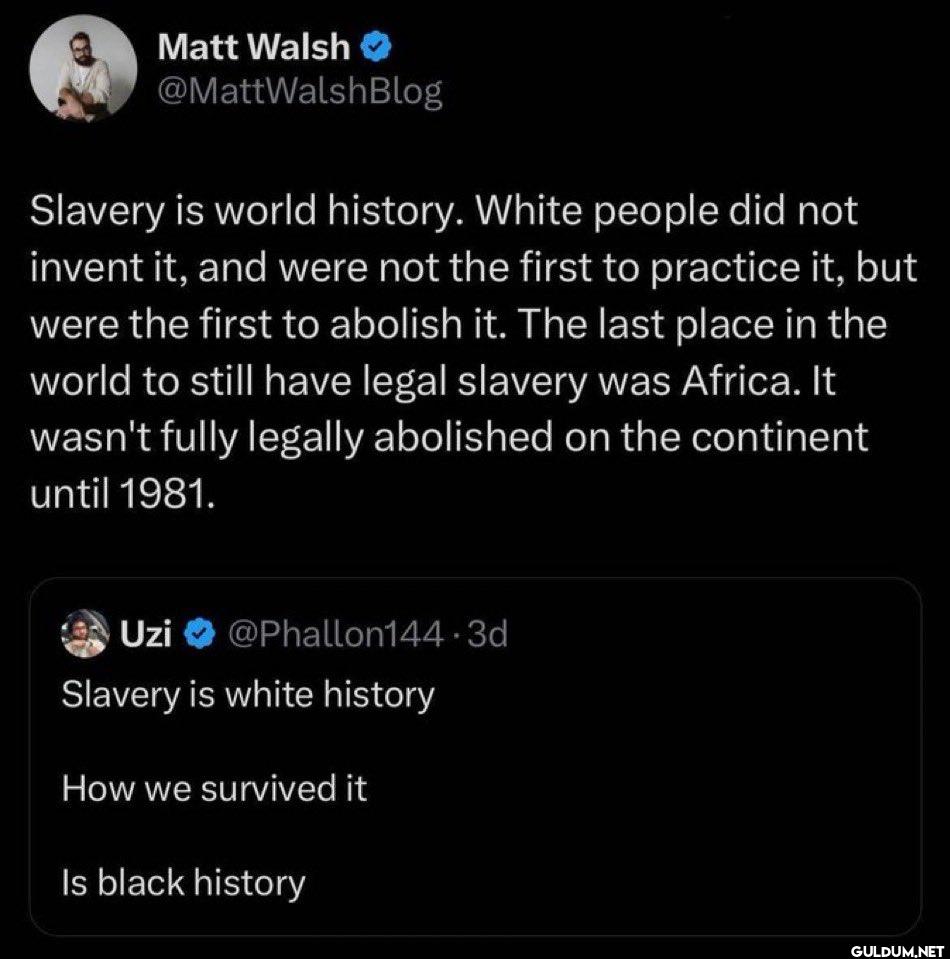 Slavery is world history....