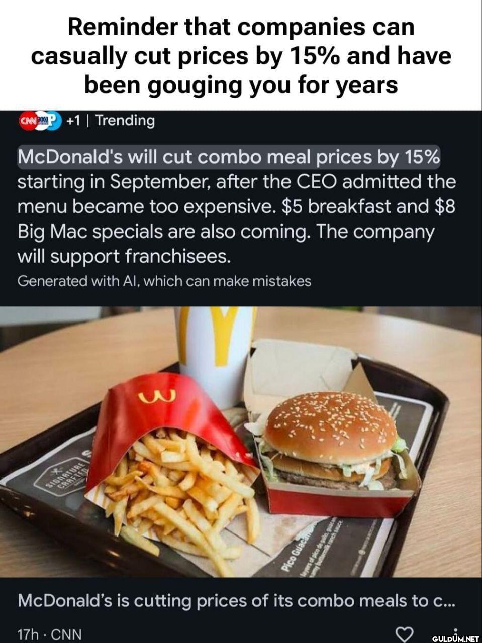Reminder that companies...