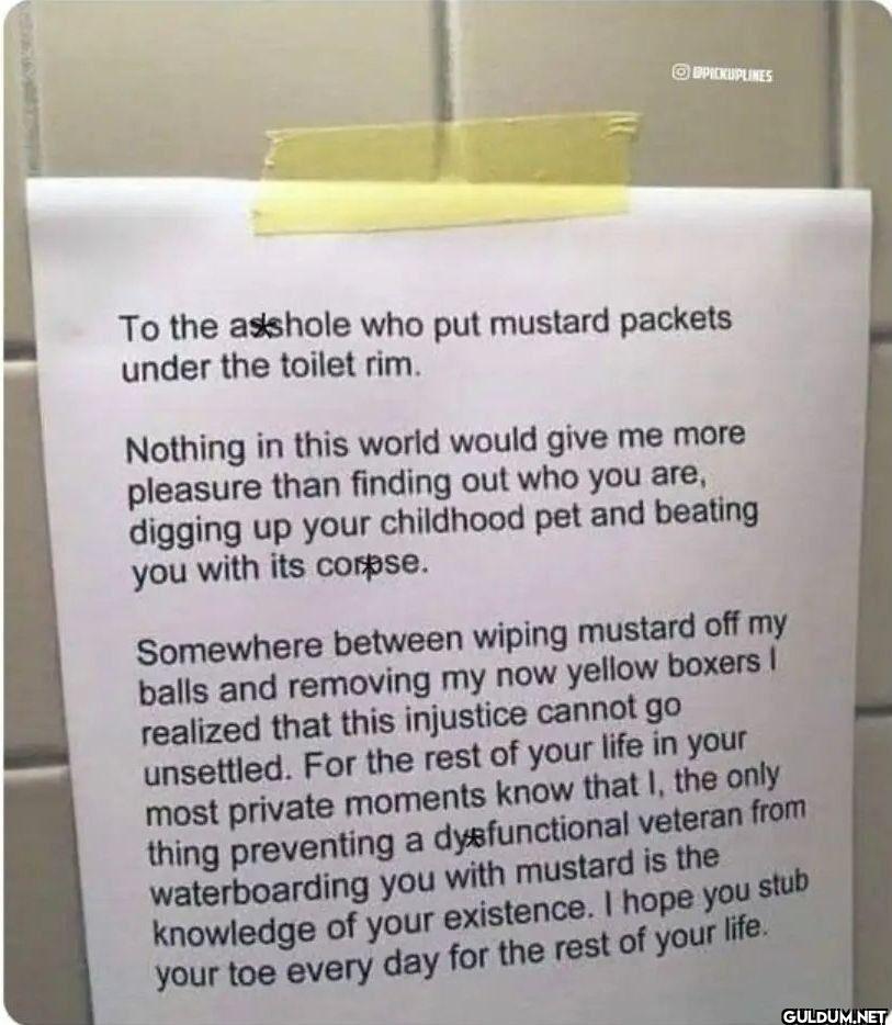Bro left him a note in...