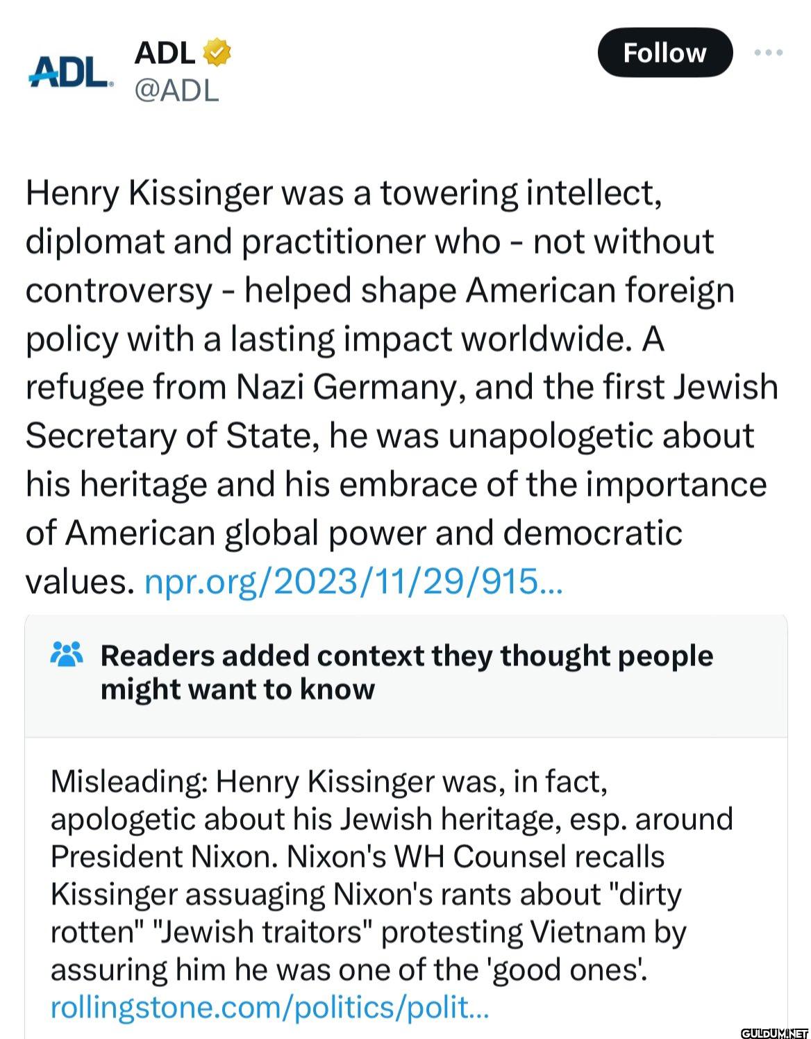 Follow Henry Kissinger was...