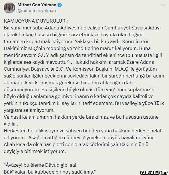 Adana Adliyesi’nde görev...