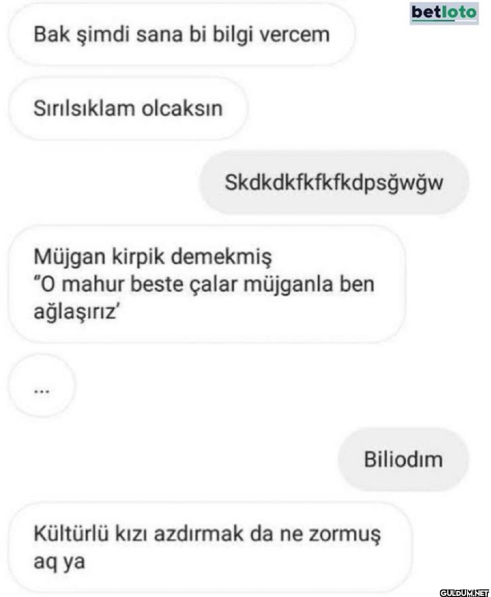 Bak şimdi sana bi bilgi...