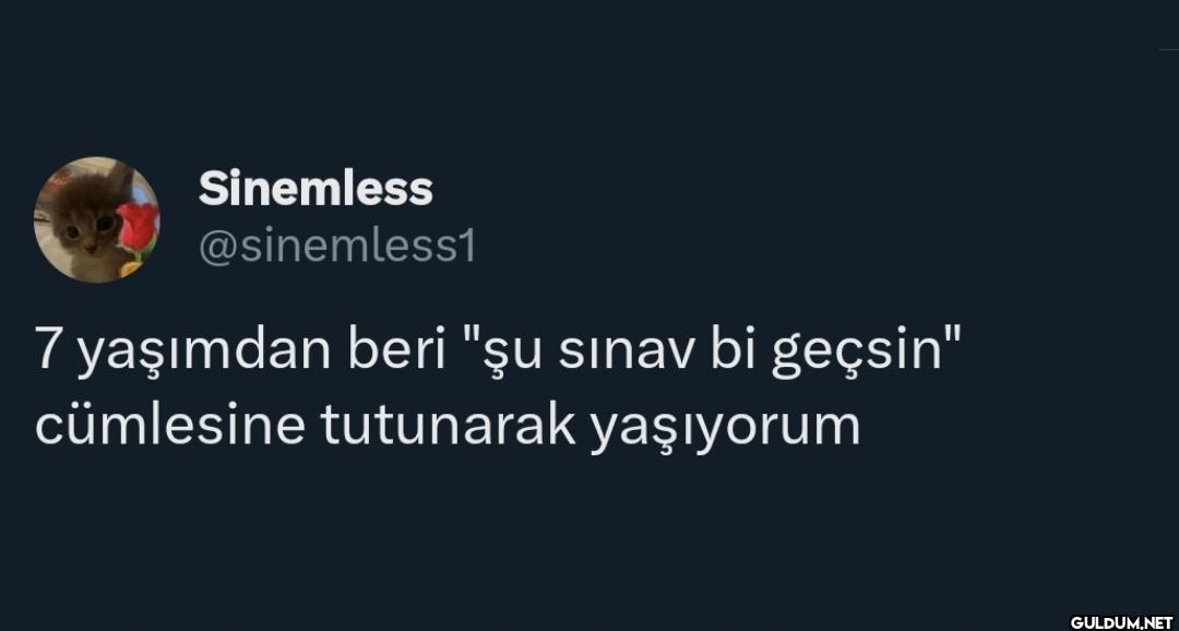 7 yaşımdan beri "şu sınav...