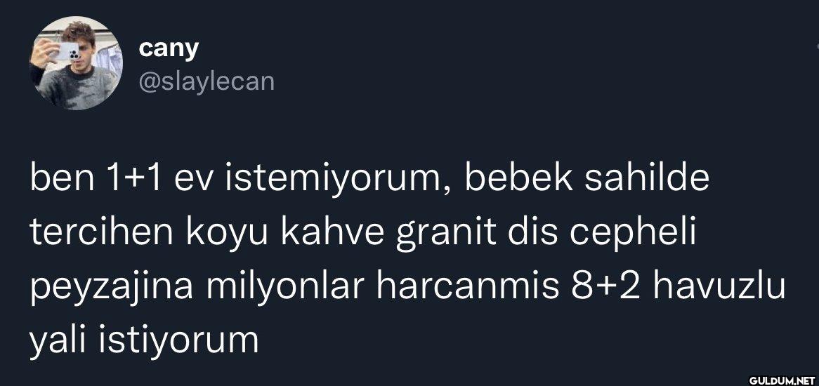 ben 1+1 ev istemiyorum,...
