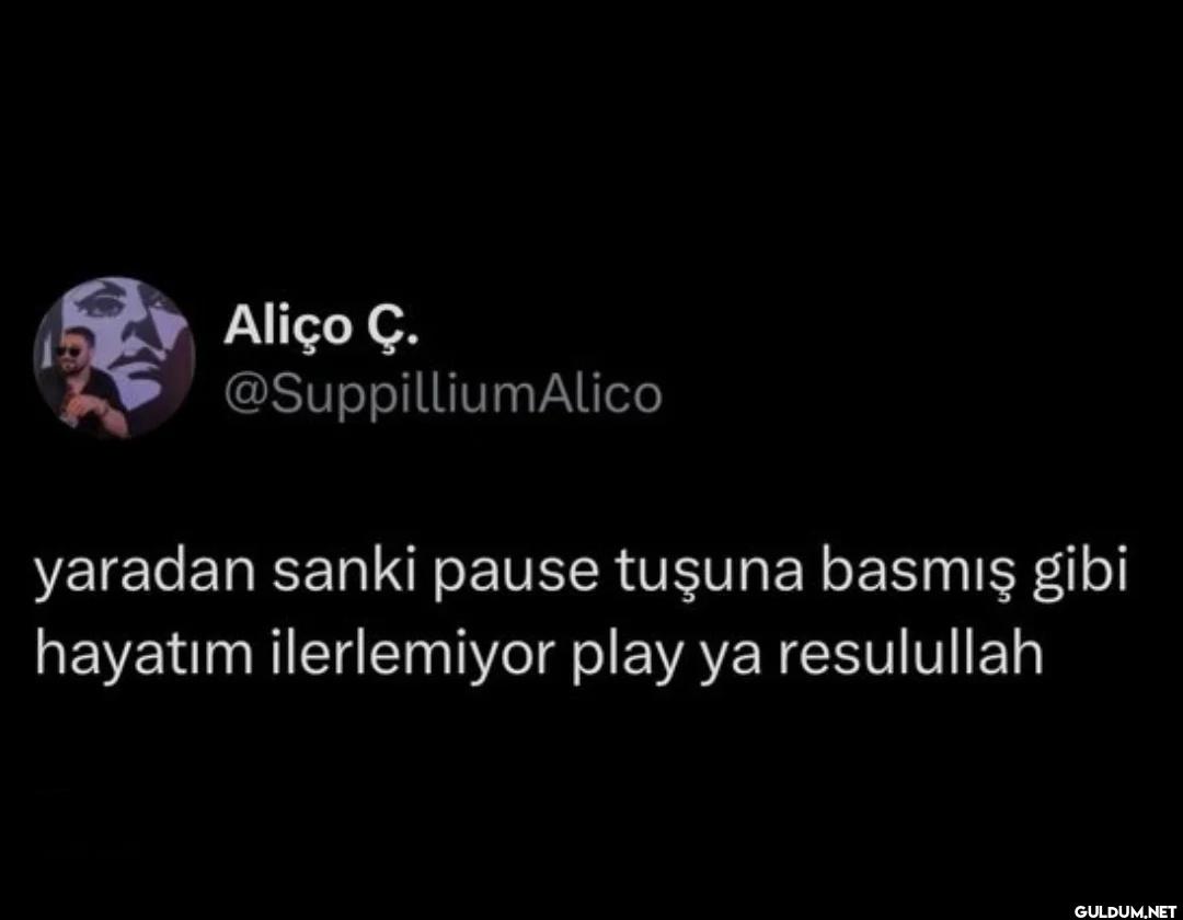 yaradan sanki pause tuşuna...