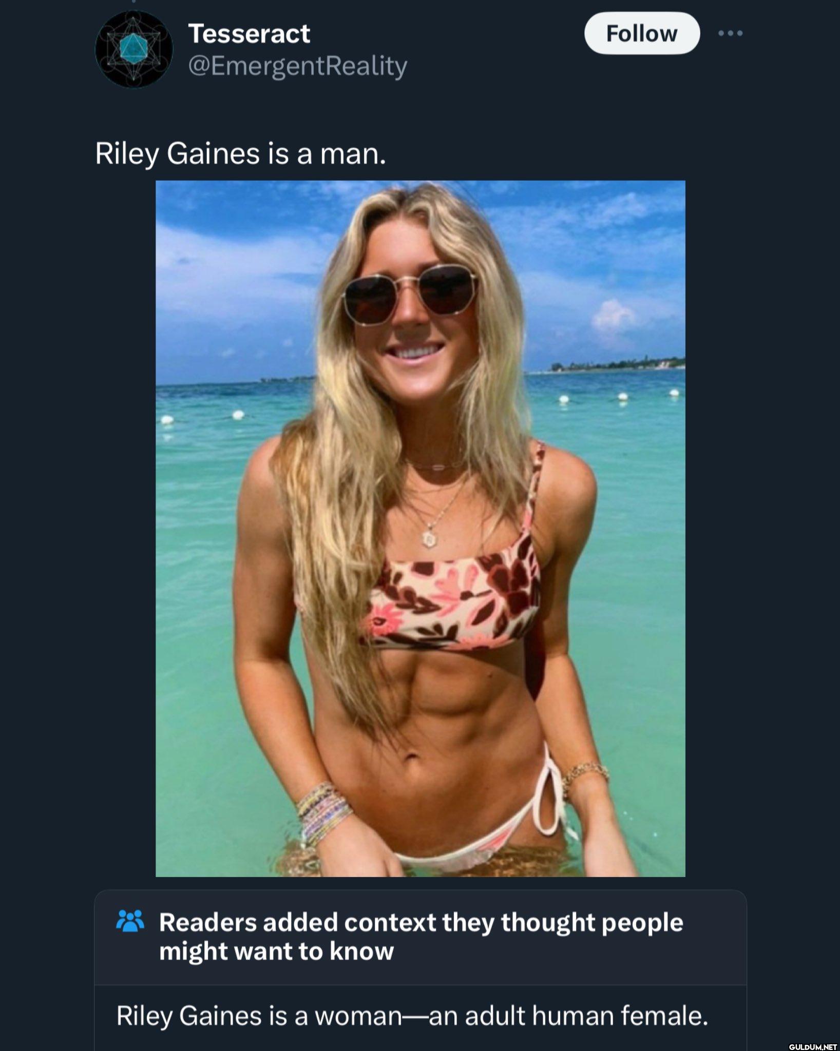 Riley Gaines is a man....