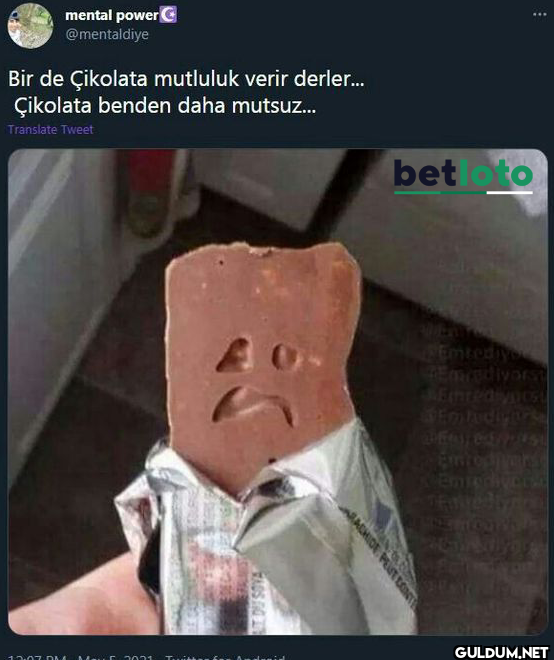 Bir de Çikolata mutluluk...