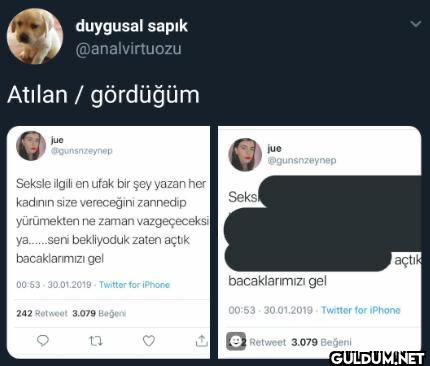 Atılan / gördüğüm jue...