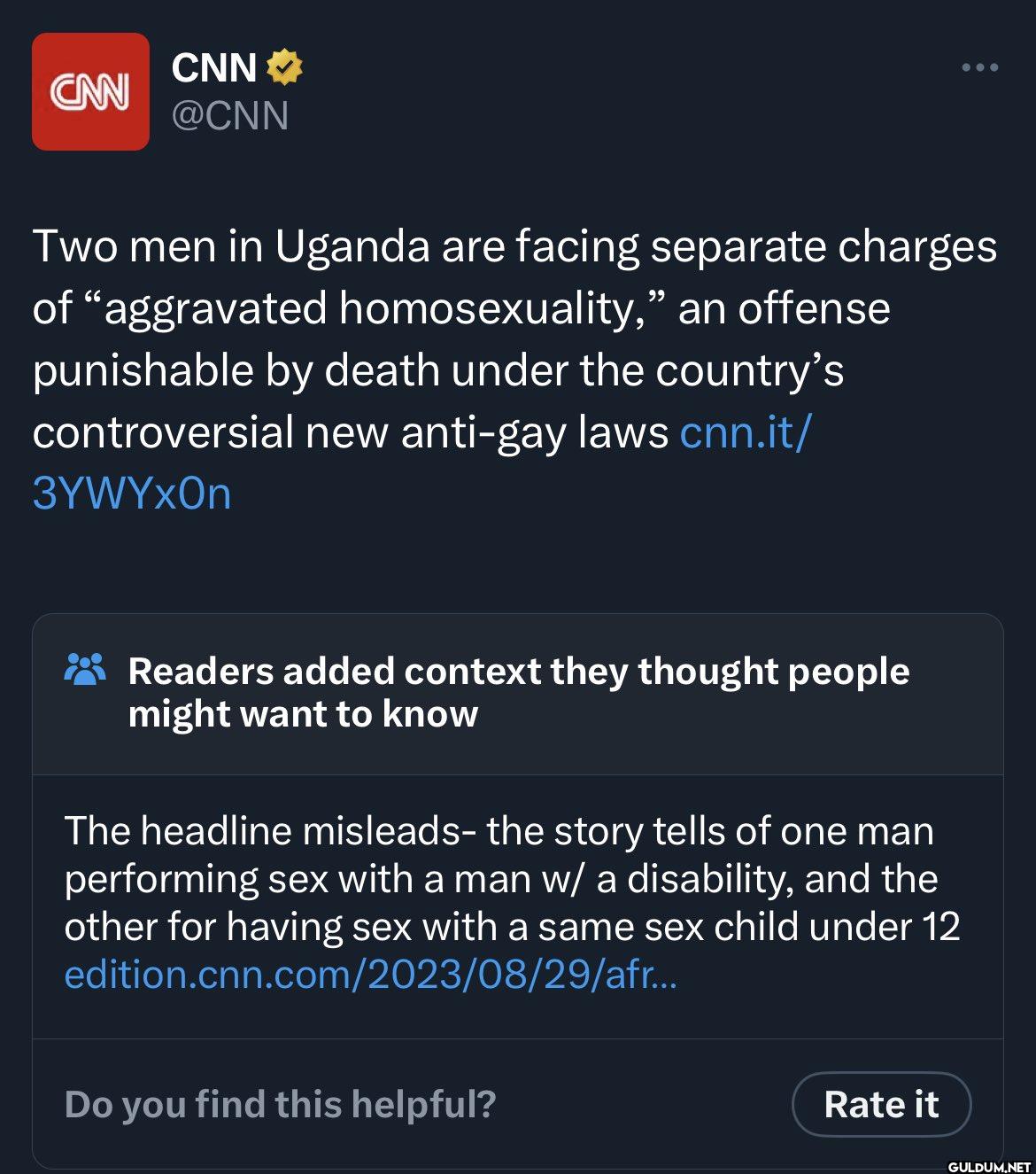 Two men in Uganda are...