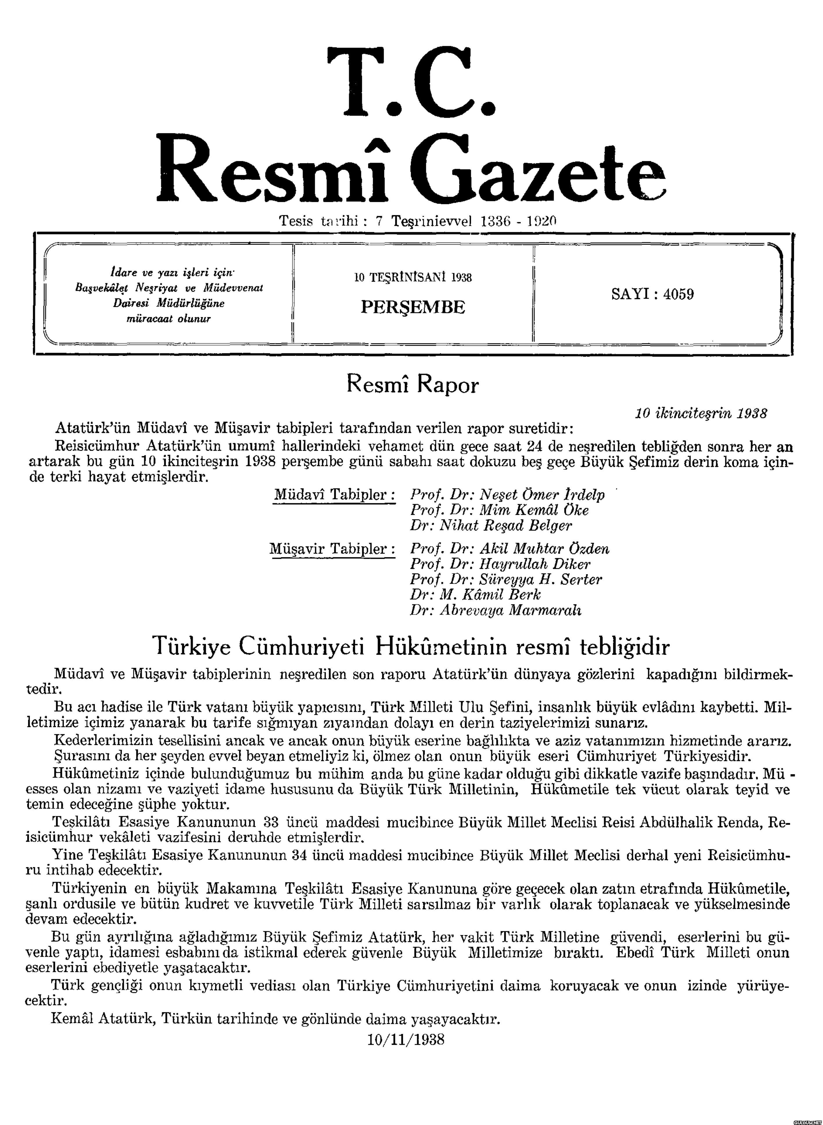 "Kemâl Atatürk, Türkün...