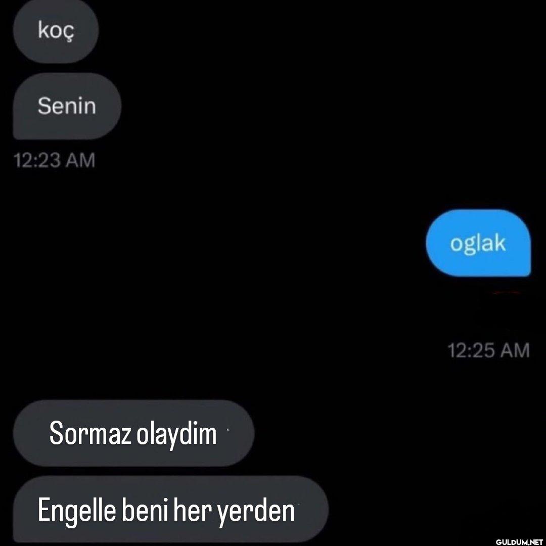 koç Senin 12:23 AM Sormaz...