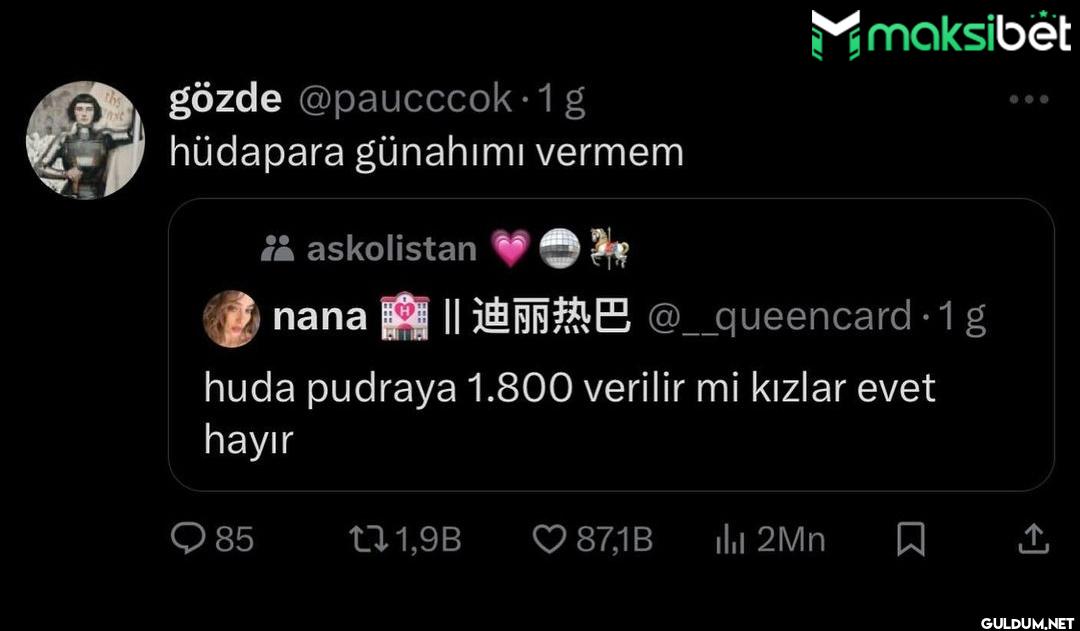 hüdapara günahımı vermem...