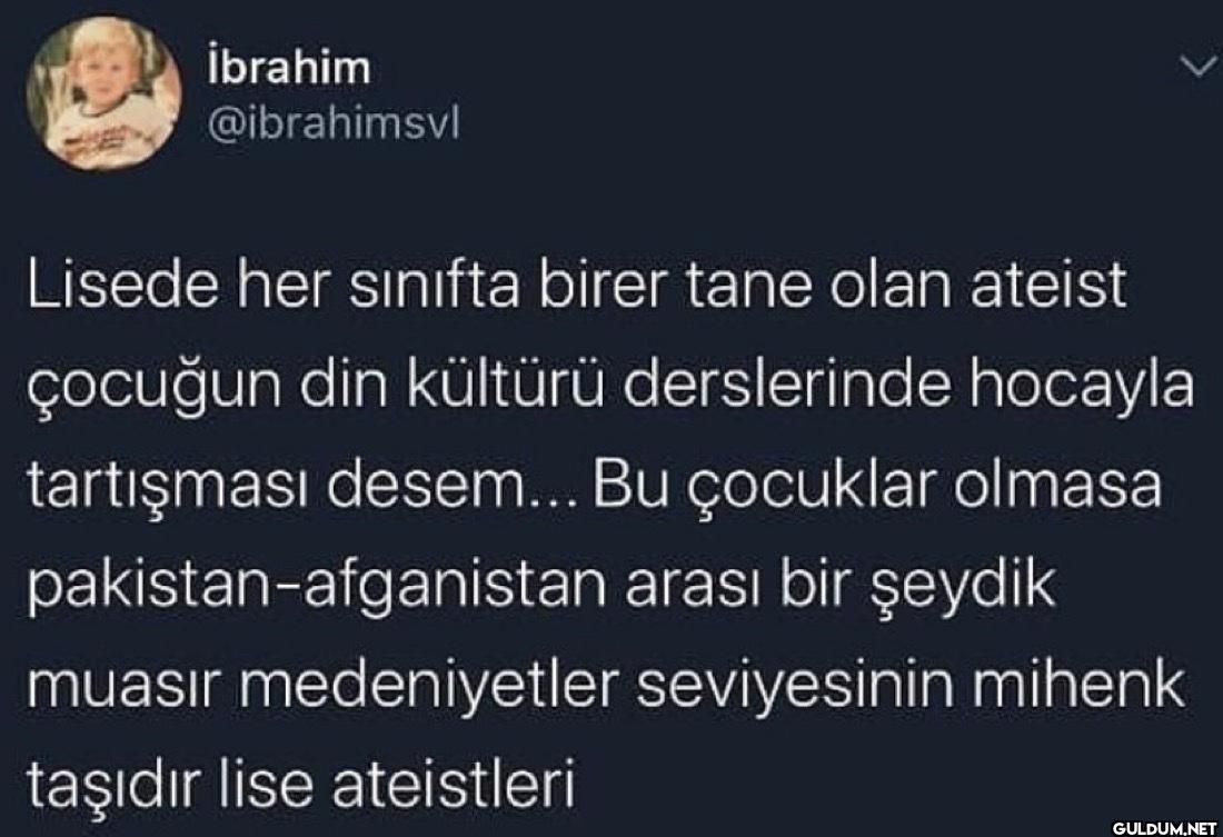 Lisede her sınıfta birer...