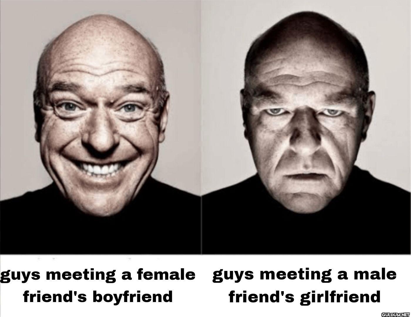 guys meeting a female guys...