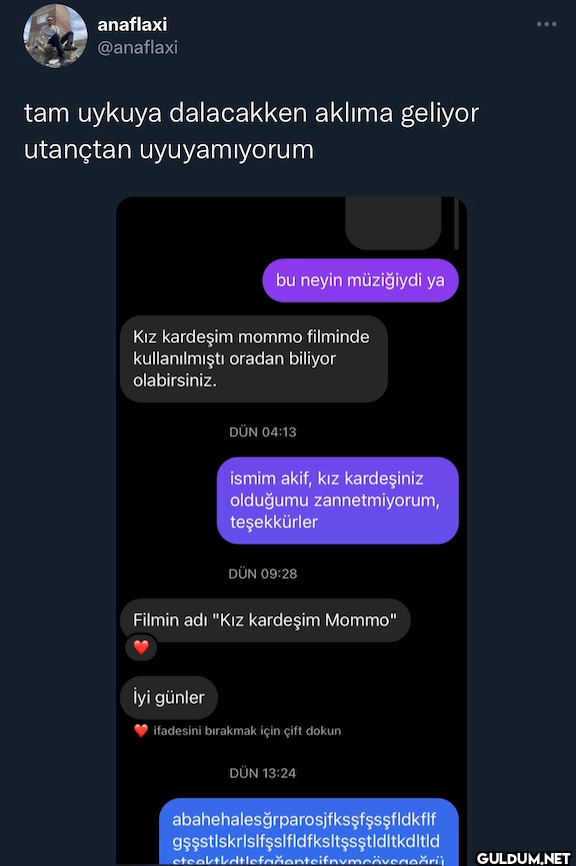 tam uykuya dalacakken...