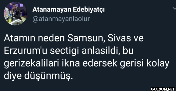 Atamın neden Samsun, Sivas...