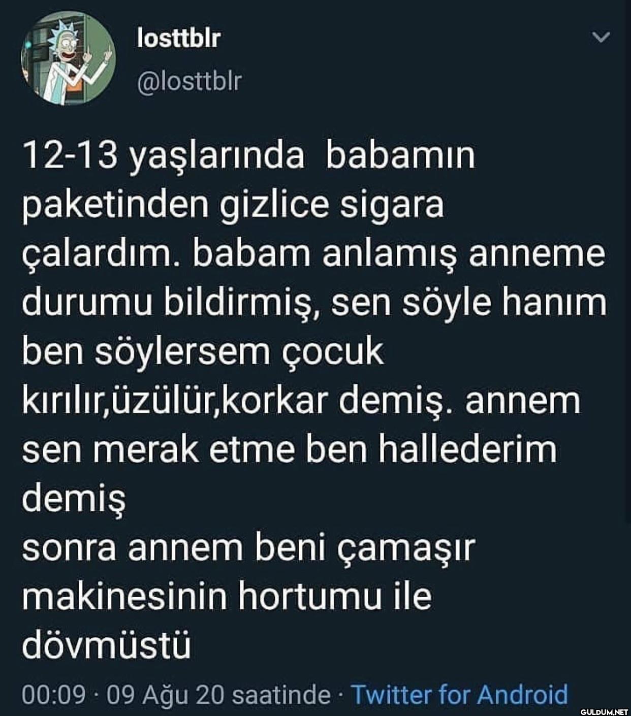 12-13 yaşlarında babamın...
