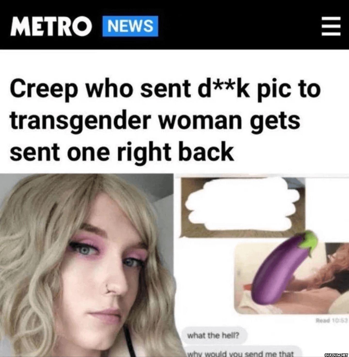 METRO NEWS Creep who sent...