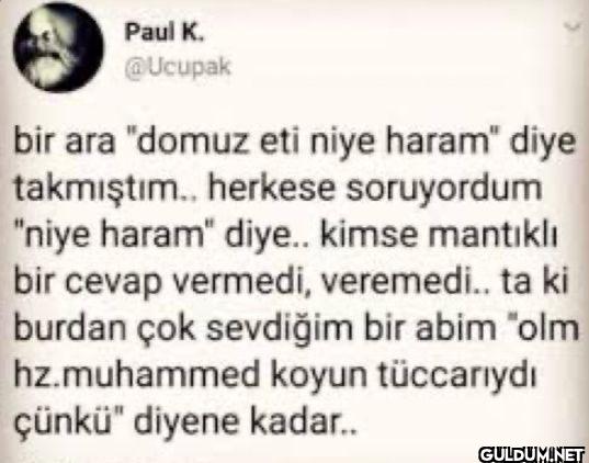 bir ara "domuz eti niye...