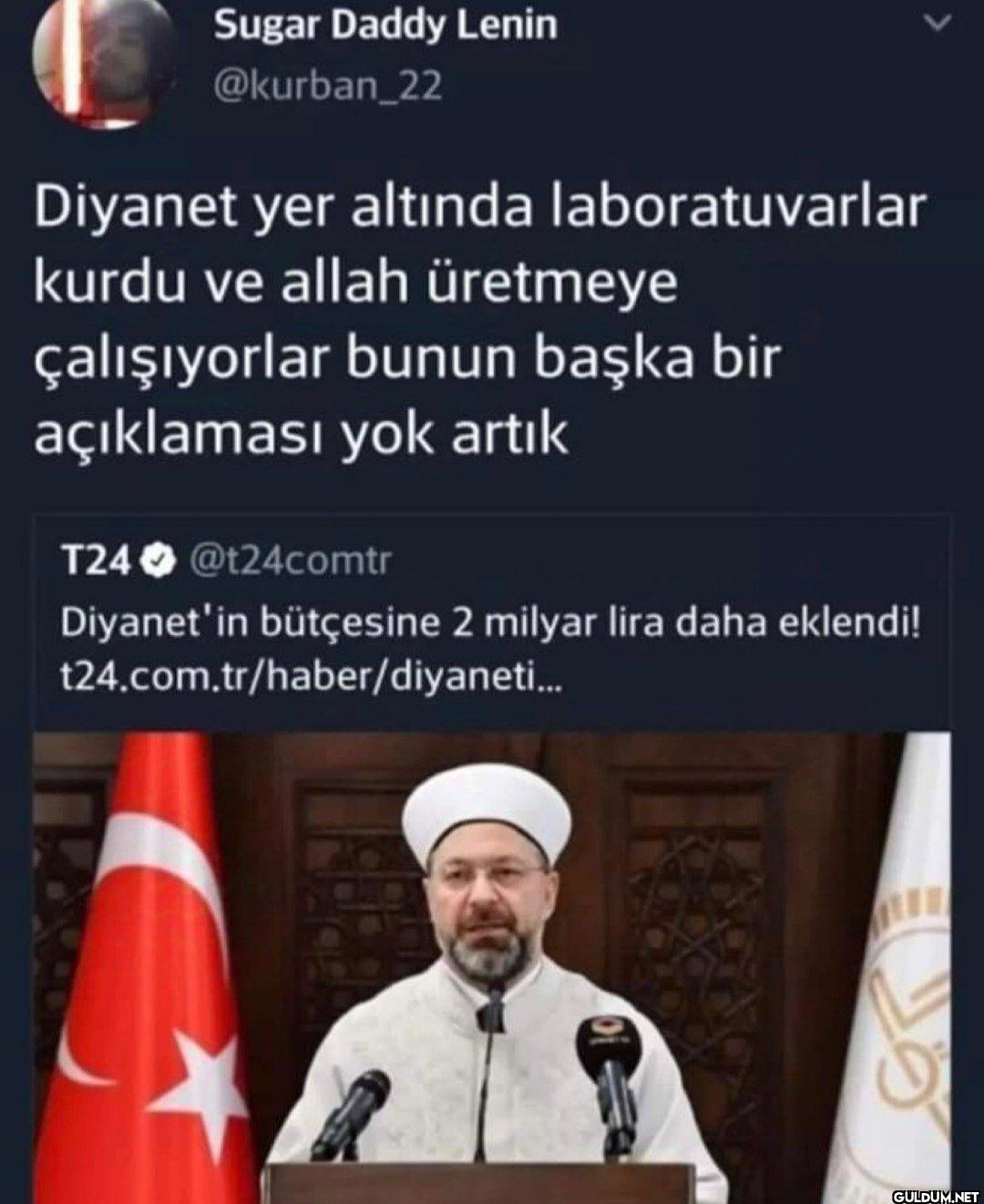 Diyanet yer altında...