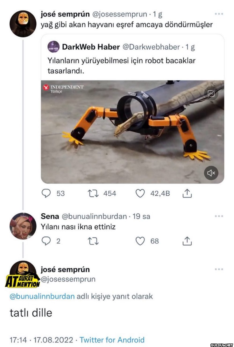 1g yağ gibi akan hayvanı...