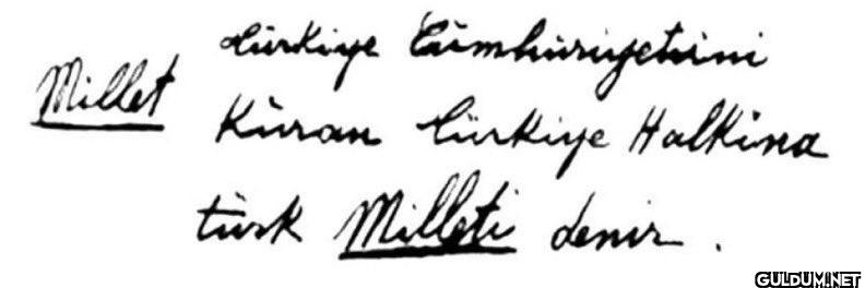 Atatürk'ün el yazısı ile...
