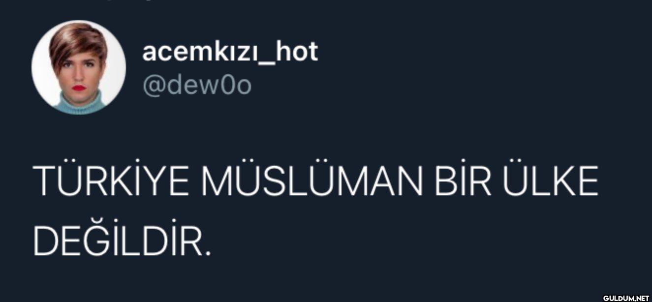 TÜRKİYE MÜSLÜMAN BİR ÜLKE DEĞİLDİR.