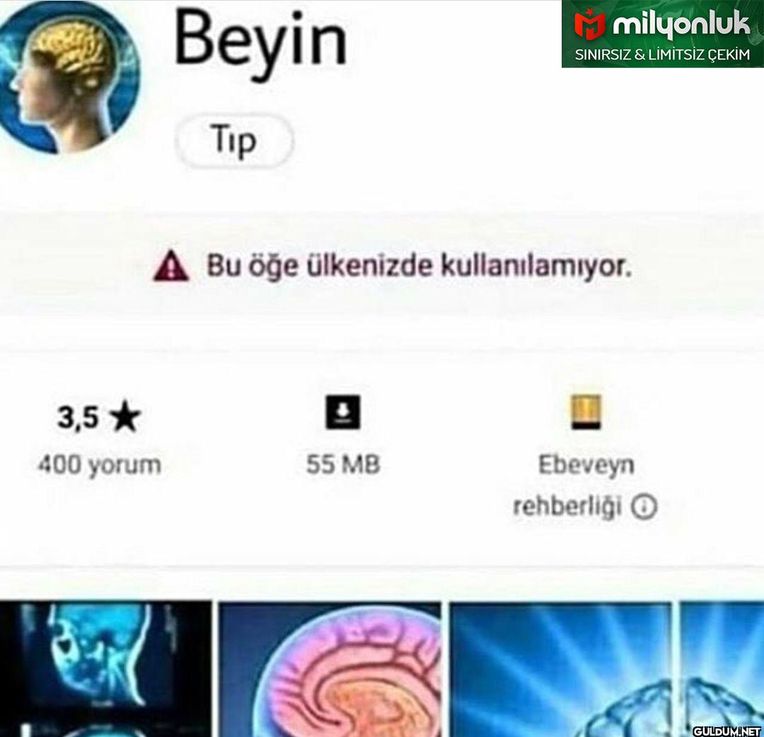 3,5⭑ 400 yorum Beyin Tip...