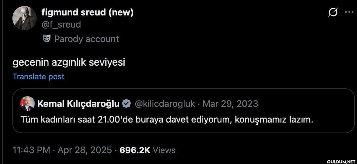 Parody account gecenin...