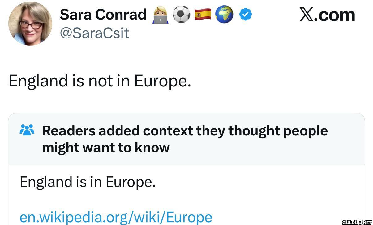Guess she failed geography...