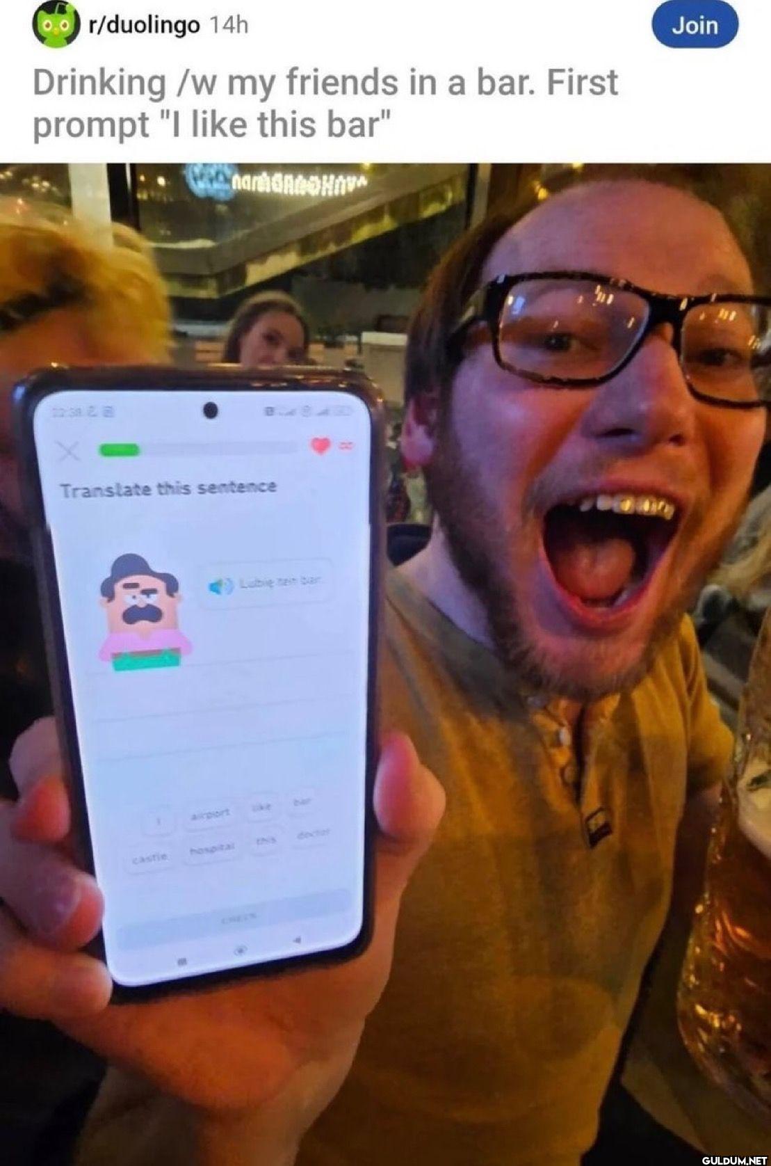 oor/duolingo 14h Drinking...