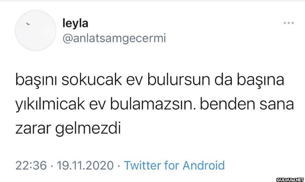 başını sokucak ev bulursun...